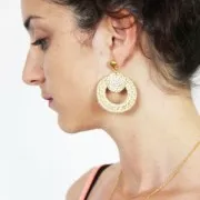 Anilla de ratan 35 mm para hacer joyas personalizadas DIY x1