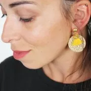 Disco de ratan 40 mm para hacer joyas personalizadas DIY Natural x1