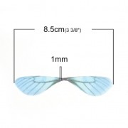 Colgante alas de mariposa con 2 agujeros 42.5x17 mm Azul Y Marrón x1