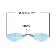 Colgante alas de mariposa con 2 agujeros 42.5x17 mm Azul Y Marrón x1