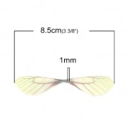 Colgante alas de mariposa con 2 agujeros 42.5x17 mm Amarillo Y Marrón x1