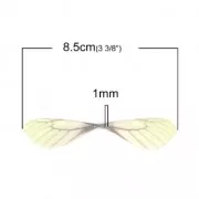 Colgante alas de mariposa con 2 agujeros 42.5x17 mm Amarillo Y Marrón x1