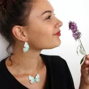 Mariposa sin agujero 50x35 mm Azul Y Verde x1