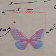 Mariposa sin agujero 30x21 mm Rojo y Azul x1