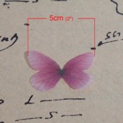 Mariposa sin agujero 30x21 mm Violet et Fuchsia x1