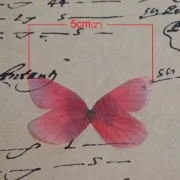 Mariposa sin agujero 50x30 mm Rojo claro y Marrón x1