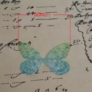 Mariposa sin agujero 50x35 mm Verde y Amarillo x1