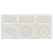 Molde de silicona para hacer colgantes de resina 70 mm 6 formas géométriques