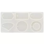 Molde de silicona para hacer colgantes de resina 70 mm 6 formas géométriques