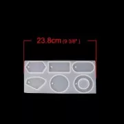 Molde de silicona para hacer colgantes de resina 70 mm 6 formas géométriques