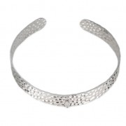 Base pulsera martillada con anilla en plata 925 10 mm x1|raw }}