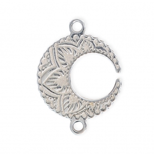 Entrepieza Demi-lune Mandalas 18x13 mm de Plata 925 x1