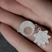 Entrepieza Demi-lune Mandalas 18x13 mm de Plata 925 x1