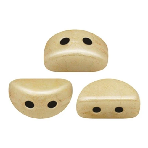 Cuentas de vidrio Kos® por Puca® 6x3 mm Opaque Beige Ceramic Look x10g