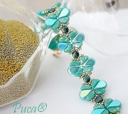 Cuentas de vidrio Kos® por Puca® 6x3 mm Gold Mat x10g
