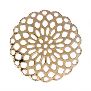 Colgante rosatón 25 mm para hacer tus propias piezas de Joyería y bisutería dorado con oro fino x4