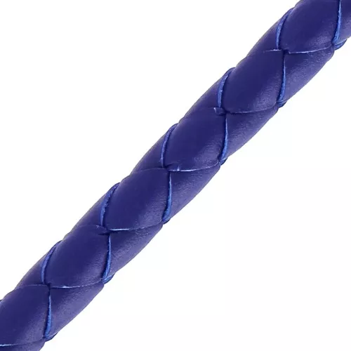 Cordón de cuero trenzado 5 mm Azul Dur x 50 cm