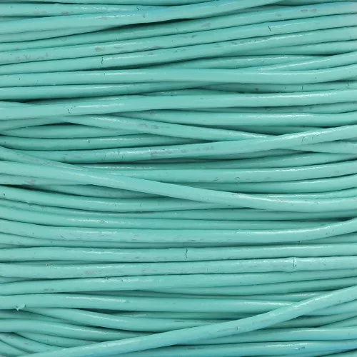 Cordón de cuero  1.5 mm Azul Turquesa x 1 m