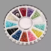 Caja de almacenaje 12 compartimientos para guardar cuentas, rocallas x1