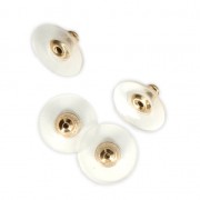 Tuercas de pendientes con silicona - Dorado con oro fino x12