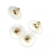 Tuercas de pendientes con silicona - Dorado con oro fino x12