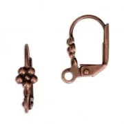 Ganchos para pendientes flor con anilla 16 mm cobrizo x4