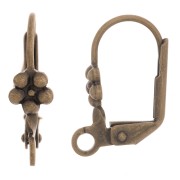 Ganchos para pendientes flor con anilla 16 mm bronce x4|raw }}