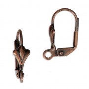 Ganchos para pendientes flor de lis con anilla 16 mm cobrizo x2|raw }}