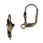 Ganchos para pendientes flor de lis con anilla 16 mm bronce x2|raw }}