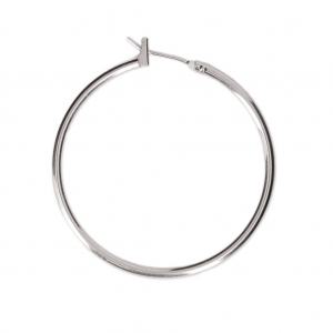 Pendientes aros a personalizar de metal 36X1.9 mm Chapado en plata fina x2