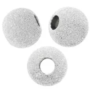 Perladas diamantadas 6 mm de Plata 925 x5