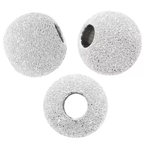Cuentas Diamante Redondo 6 mm - Plata de Ley 925 x5