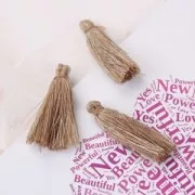 Pompón algodón 32 mm Marrón / Dorado x1