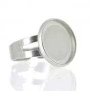 Anillo engaste para cabujón fondo plano 14 mm de Acero inox x1