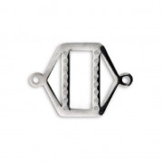 Entrepieza hexágona para pulsera y tejido de cuentas 25x18 mm de Acero inox x1