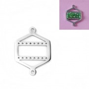 Entrepieza hexágona para pulsera y tejido de cuentas 25x18 mm de Acero inox x1