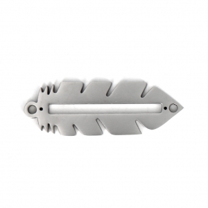 Entrepieza pluma para pulsera y tejido de cuentas 33x11 mm de Acero inox x1