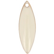 Dijes navette de metal y resina epoxi 16x5 mm Color crema x6|raw }}