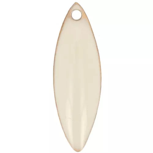 Dijes navette de metal y resina epoxi 16x5 mm Color crema x6