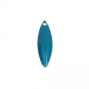 Dijes navette de metal y resina epoxi 16x5 mm Azul x6