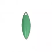 Dijes navette de metal y resina epoxi 16x5 mm Mint x6