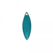 Dijes navette de metal y resina epoxi 16x5 mm Green Turquesa x6