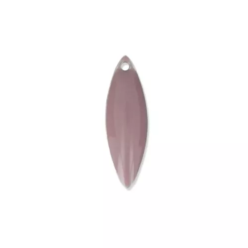 Dijes navette de metal y resina epoxi 16x5 mm Lilac x6