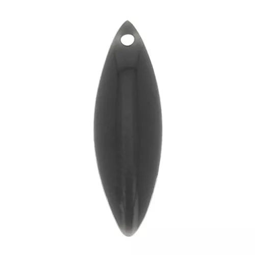 Dijes navette de metal y resina epoxi 16x5 mm Gris carbon x6