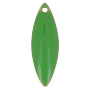 Dijes navette de metal y resina epoxi 16x5 mm Verde x6|raw }}