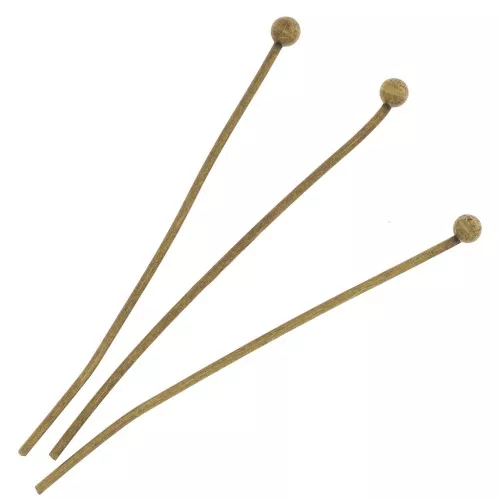 Bastón cabeza de alfiler bola 1.50 mm - 26X0.5 mm bronce x50