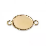 Entrepieza engaste para cabuchón ovalado fondo plano 14x10mm Dorado con oro finox1