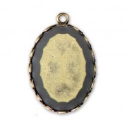 Engaste colgante para cabuchón ovalado fondo plano 25x18 mm bronce x1