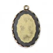Engaste colgante para cabuchón ovalado fondo plano 25x18 mm bronce x1