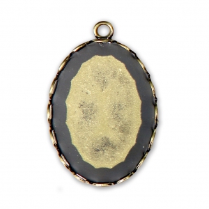 Engaste colgante para cabuchón ovalado fondo plano 25x18 mm bronce x1
